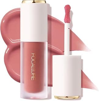 FOCALLURE Silky Cream Liquid Blush,Leaving a Matte Dewy Makeup Look,Easy to Apply and Create a Natural Flush,Long Lasting and Lightweight Cheek Blush Face Makeup,SOFT SERVE