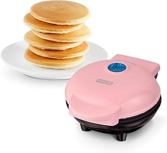 Dash Mini Maker Griddle - Compact Griddle for Creative Homemade Treats - PTFE nonstick surface, Quick Heat-Up System & Space-Saving Design - Pink