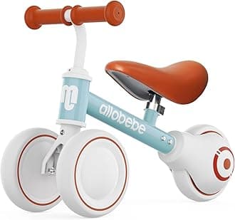 Allobebe Baby Balance Bike for 1-3 Years, Toddler First Balance Bike, No Pedal Infant 4 Wheels Baby Walker, Unisex, Blue