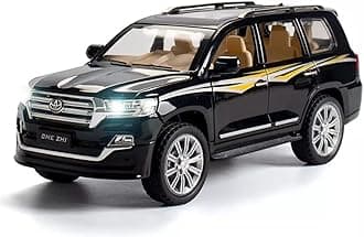 MTG Metro Toys & Gift - Toyota Land Cruiser SUV | 1:24 Scale | Big Size Diecast Model Metal Pull Back Toy car for Kids with Openable Doors & Light, Music Toy Vehicle for Kids 【Colors as Per Stock】