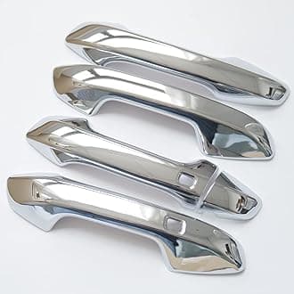 Carbon Fiber Chrome Exterior Door Handle Cover Trims for KIA Seltos Forte Cerato K3 2019 2020 2021 2022 2023 2024 (Chrome)