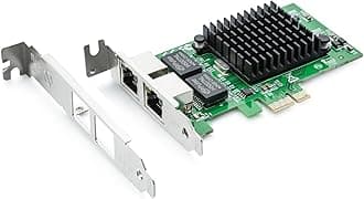 H!Fiber.com 1G Gigabit Ethernet Converged Network Adapter (NIC),Compatible Intel?82576 Dual RJ45 Port, PCI Express 2.0 X1