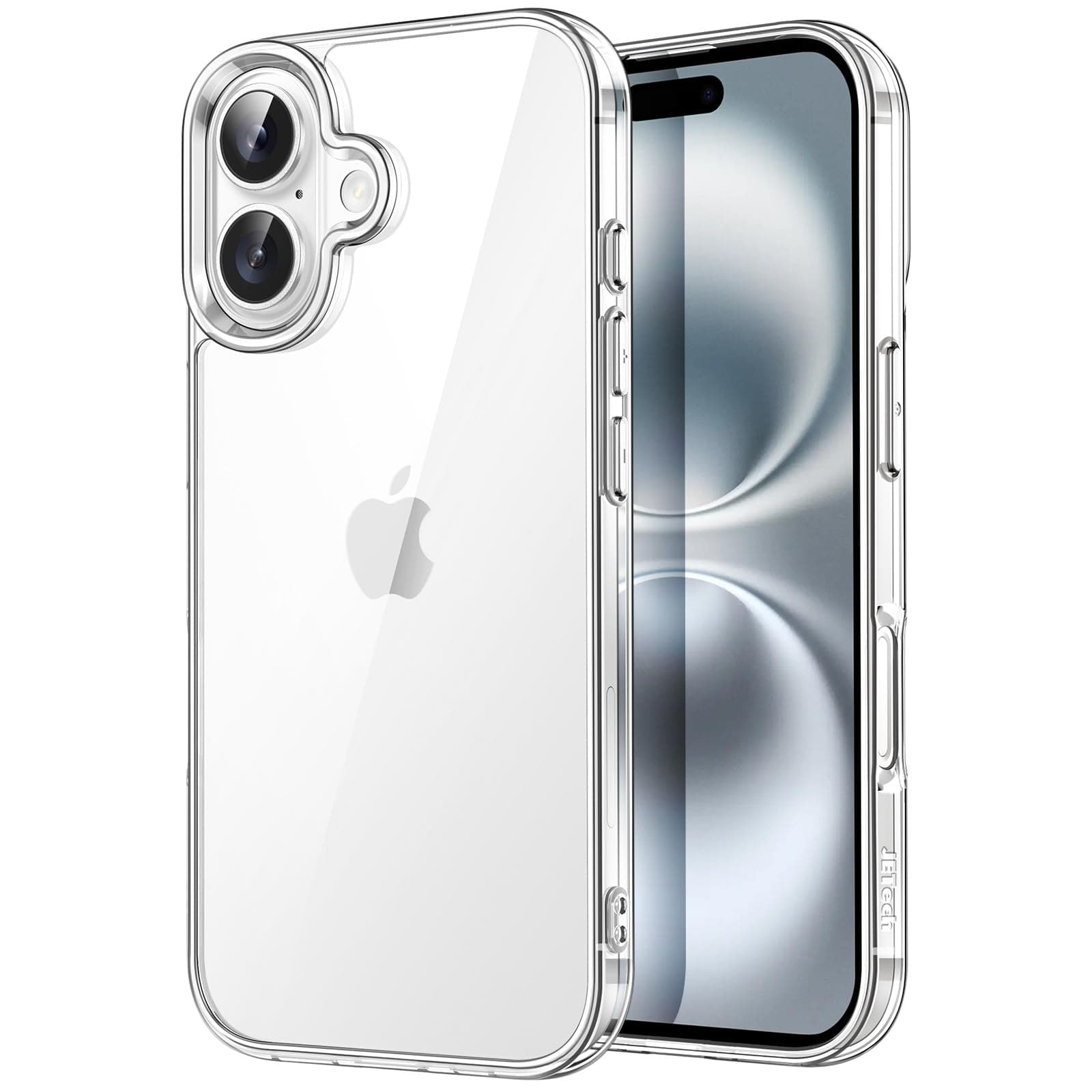 JETech Case ONLY for iPhone 16 Plus 6.7-Inch, Non-Yellowing Shockproof Phone Bumper Cover, Anti-Scratch Clear Back (Clear)
