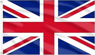 AhfuLife British Flags 3x5 Ft, Union Jack Flags for Outside - Double Side with Brass Eyelets United Kingdom Flag for Olympic Party Decorations, Bar Garden Street Decoration Indoor Outdoor