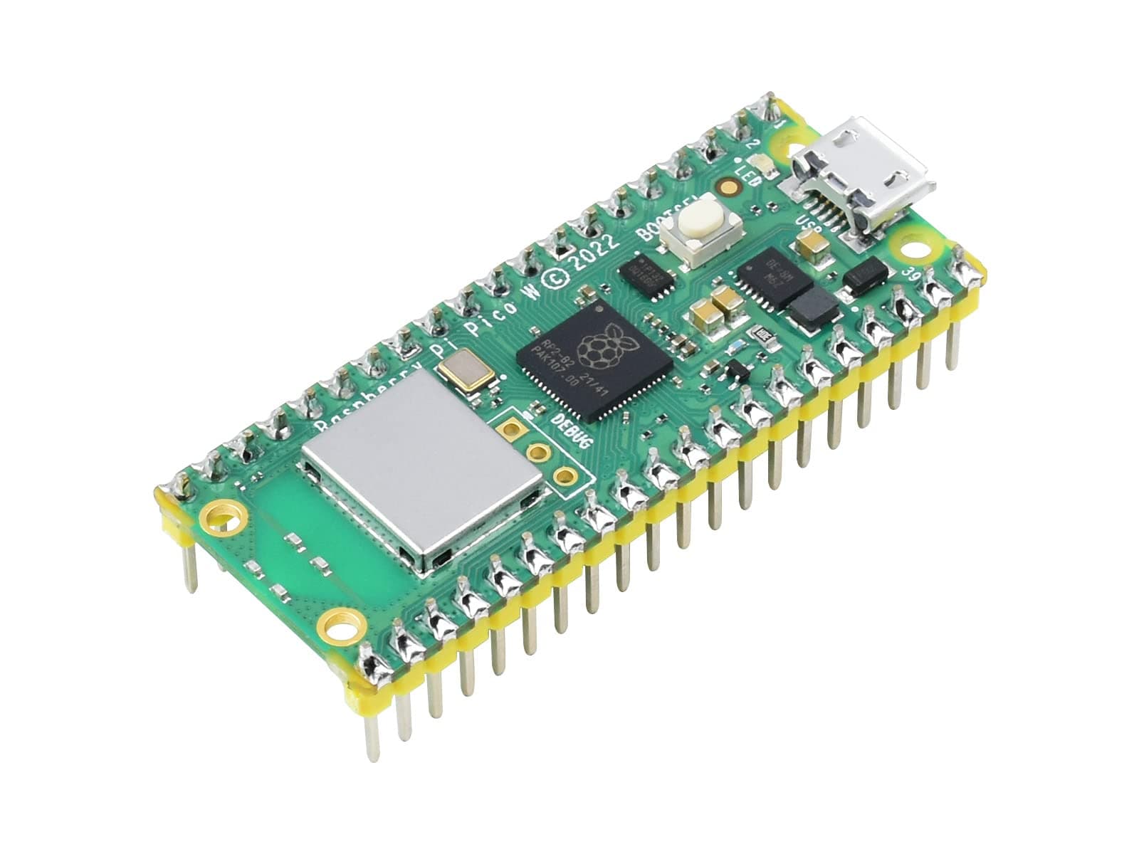 Pre-Soldered Raspberry Pi Pico W RP2040 Microcontroller Board Mini Board Kit Based on Raspberry Pi RP2040 Dual-core Processor,Built-in WiFi,Support C/C++/Python