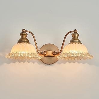 Vintage Vanity Light Brushed Brass 2 Light Vanity Lights for Bathroom Vanity Light Fixtures