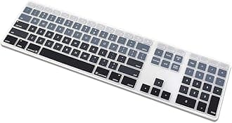 ProElife Silicone Ultra Thin Keyboard Cover Skin for Apple Wired USB Keyboard with Numeric Keypad MB110LL/B-A1243 (NOT for Magic Keyboard) (Fade in-Grey)