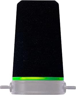 RhymKawaCustom Microphone Windscreen for Shure SM7B, SM7dB and MV7 Mic - POP Filter RK345B Replacement with Colored Retaining Ring (Green)