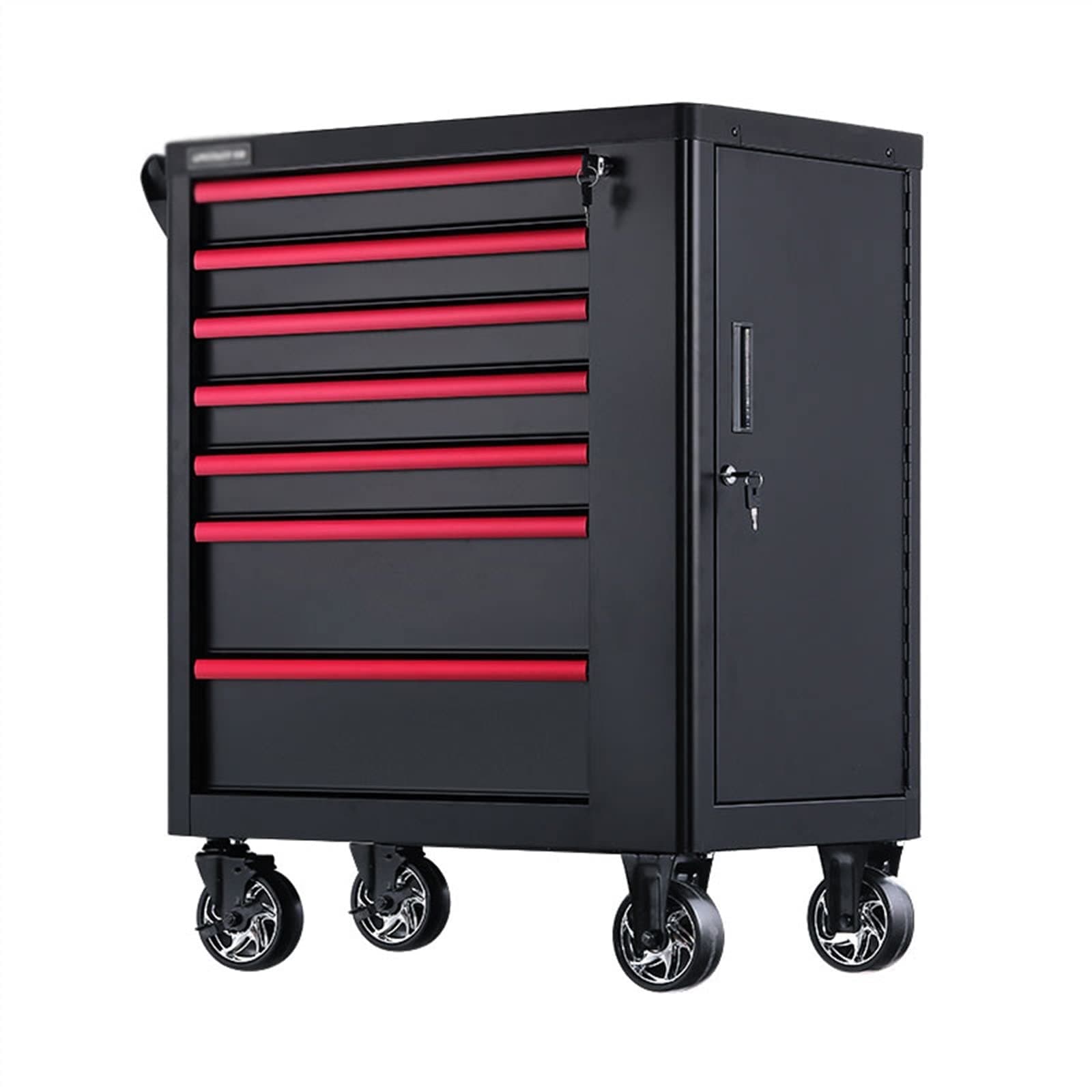 TOMYEUS Tool Boxes Tool Chest/Tool Cabinet, Toolbox Storage System Side Tool Storage Cabinet Heavy Duty Cart Steel Rolling Tool Box with 7 Lockable Drawers Tool Box Organizer