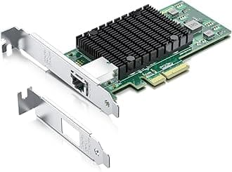 10Gb PCI-E NIC Network Card, Single Copper RJ45 Port, with Intel X550-AT2 Controller, PCI Express Ethernet LAN Adapter Support Windows Server/Linux/ESX, Compare to Intel X550-T1