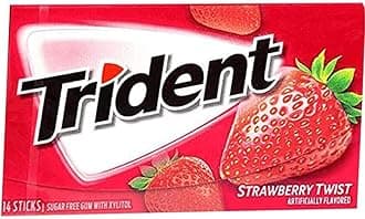 Trident Strawberry Twist Sugar Free Chewing Gum, 14 Sticks, 26 g