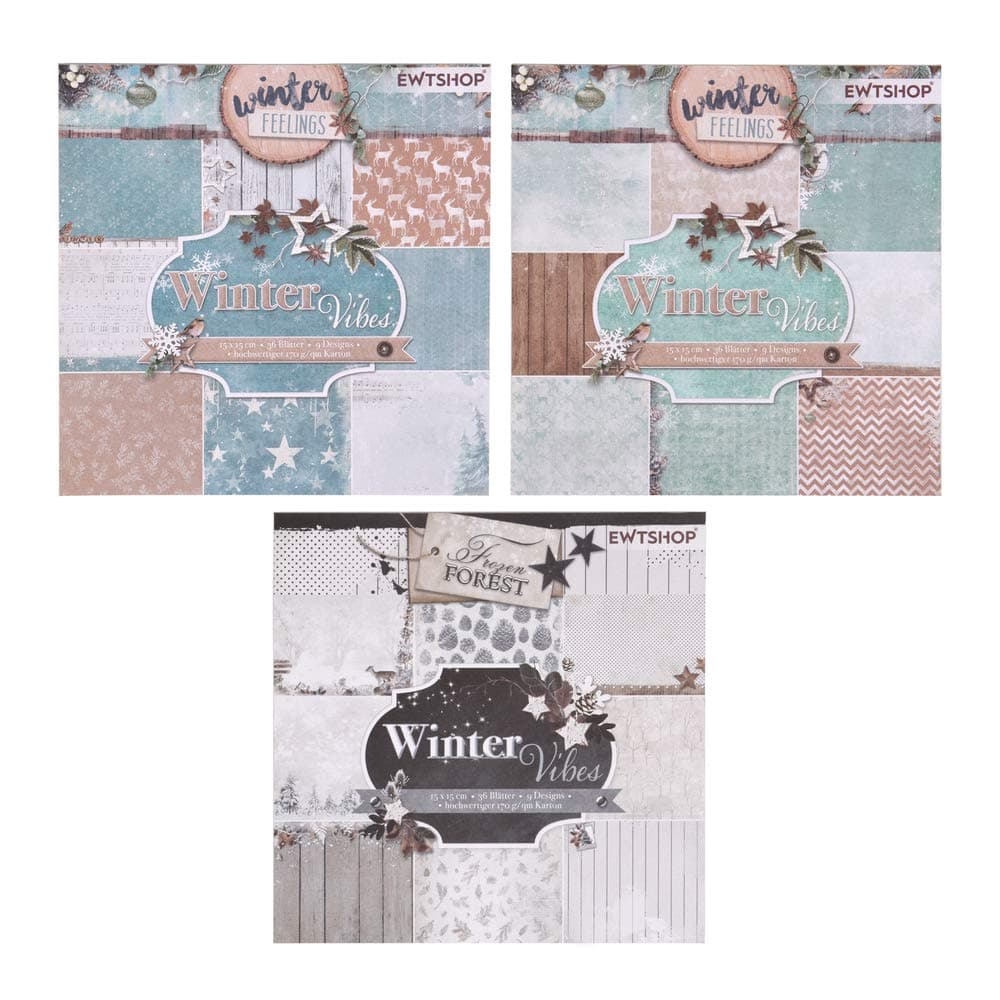 3 x Design Paper Notepad with 36 Sheets Double Sided Print Craft Paper Decorative Paper, 108 Sheets, 27 Designs