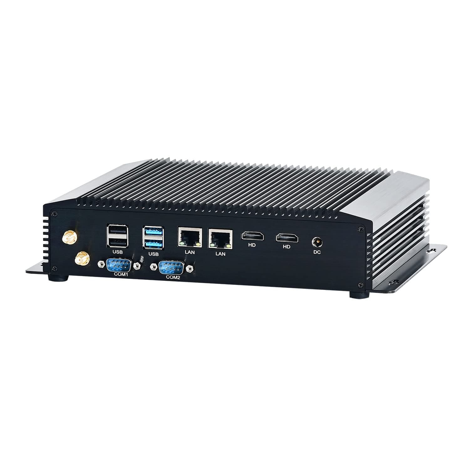 Industrial Embedded PC, Mini Computer, IPC, Windows 11 Pro or Linux Ubuntu, Intel Core I7 1065G7, HUNSN IM09, WOL, PXE Supported, 2 x LAN, 2 x HDMI, 2 x COM, Smart Fan, 8G RAM, 512G SSD
