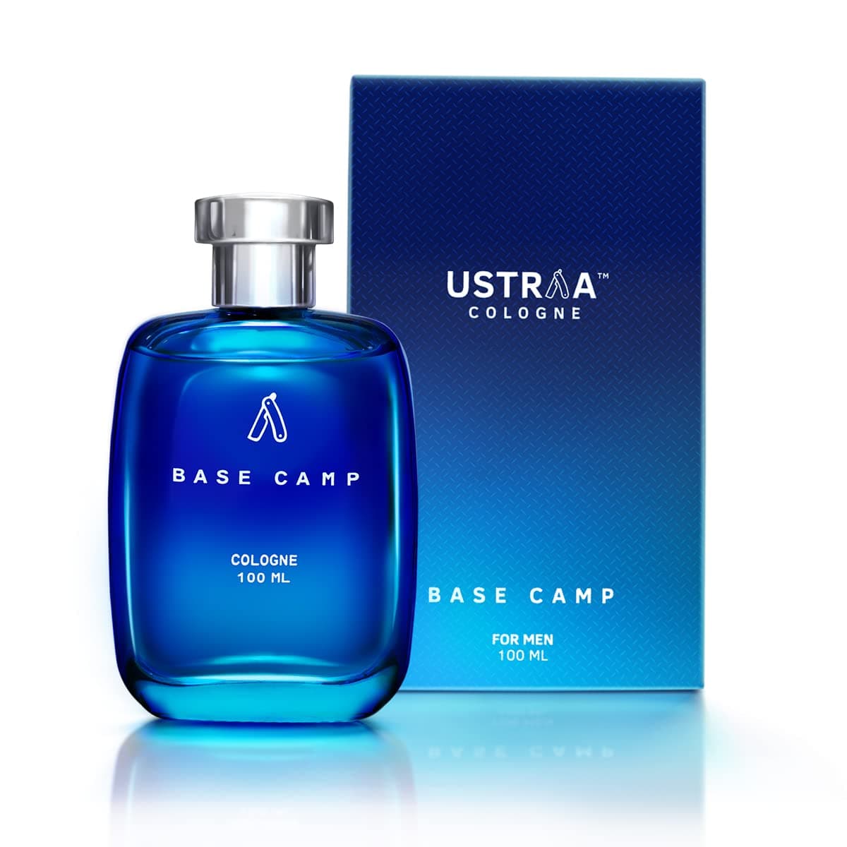 Ustraa Base Camp Cologne for Men, 100ml – Long Lasting Perfume with Cool Crisp Mountain Air Fragrance | Fresh Zingy Aquatic Notes | Everyday Masculine Scent in Classy Glass Bottle