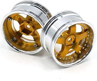 2pcs RC 1/10 Aluminum On Road Wheel Rims Hex 12mm Adjustable Offset Silver/Gold Color Fit for 1:10 RC On Road Drift Touring Street Car Tire Tyre