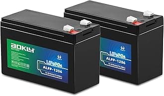 2Packs 12V 6Ah Battery, 4000+ 12 Volt Deep Cycles LiFePo4 6Ah Battery Lithium Lightweight Rechargeable for Fish Finder, UPS
