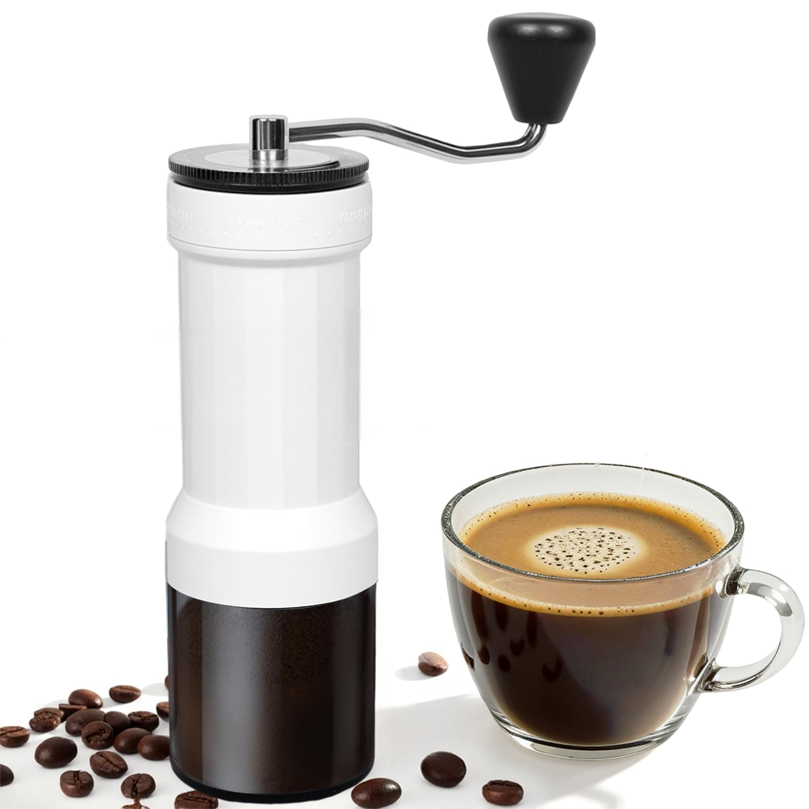 Mini Manual Coffee Grinder with 40 Adjustable Settings, Portable Hand Coffee Bean Mill with 30g Capacity, Conical Burr Coffee Grinder with Crank for Travel, Camping, Office, Espresso, Pour Over, etc