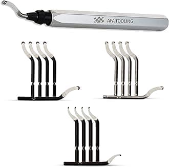 AFA Tooling - Deburring Tool with 16 High Speed Steel Swivel Blades - Works on Metal, Resin, PVC Pipes, Copper, Plastic and 3D Printed Edges - Plumbing & 3D Printing Burr Removal Reamer Tool