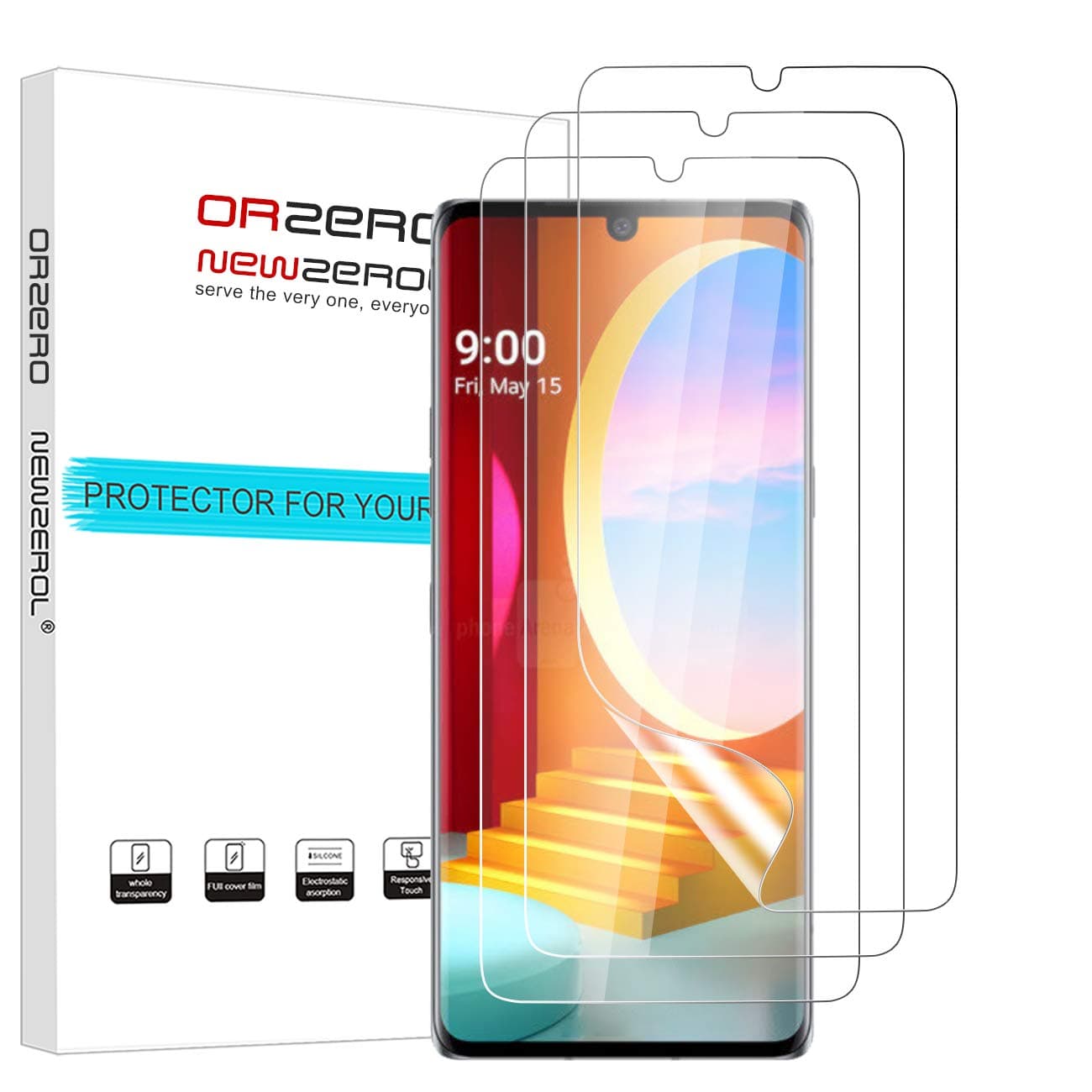 Orzero (3 Pack TPU Screen Protector Compatible for LG Velvet/LG Velvet 5G UW (Not Tempered Glass) Protector De Pantalla Premium Quality Full Coverage High Definition Anti-Scratch Bubble-Free