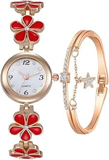 Women's Bracelet Watch Fashion Item Waterproof Quartz Flower Shaped Watch