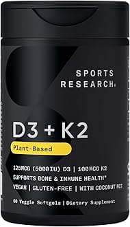 Vitamin K2 + D3 with Organic Coconut Oil for Better Absorption