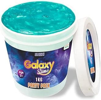 SNEKI (1 Kg) Green Galaxy Slime for Kids DIY Fruit Scented Metallic Magic Toy Slimy Slime Gel Jelly Putty Art Toys Birthday Gift Box for Boys Girls 3 to 10 Years