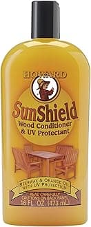 Howard SWAX16 473ml or 16oz SunShield, Wooden Outdoor Patio Furniture Wax with UV Protection