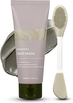 Recovery Mud Mask, Clay Face Mask & Cleansing Brush, Blackhead Remover Facial Kit | Deep Pore Cleanse, Pore Minimizer, Acne Treatment, Blackhead Removal For Sensitive, Oily & Blemish-Prone Skin