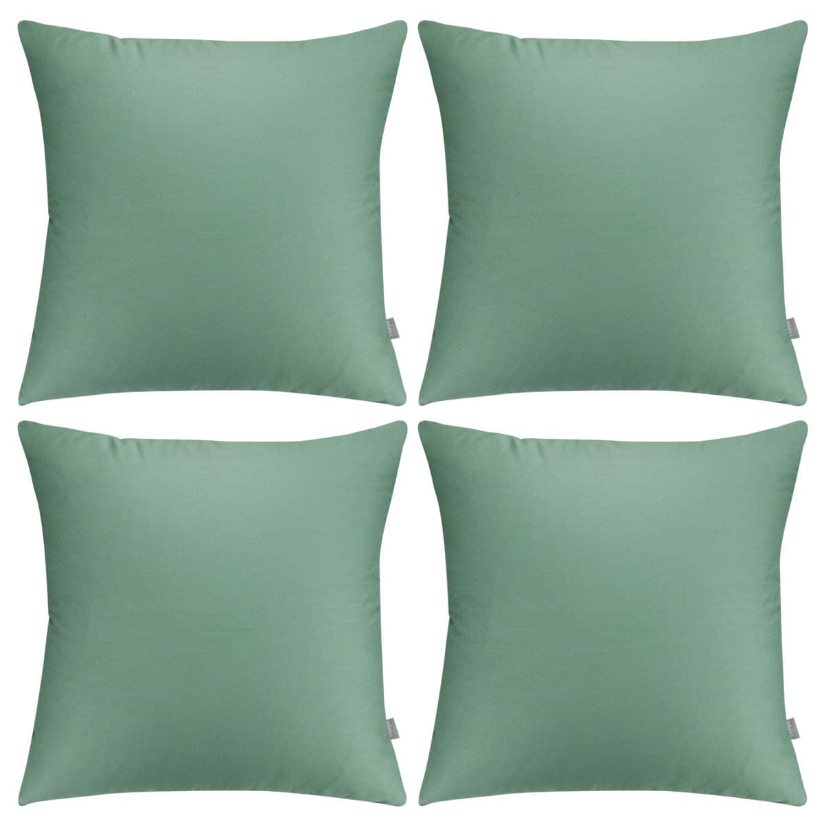 Thmyo 4-Pack 100% Cotton Comfortable Solid Decorative Throw Pillow Case, Square Cushion Cover Pillowcase Sublimation Blank Pillow Covers DIY Throw Pillowcase for Sofa(18x18 inch/ 45x45cm,Mist Green)
