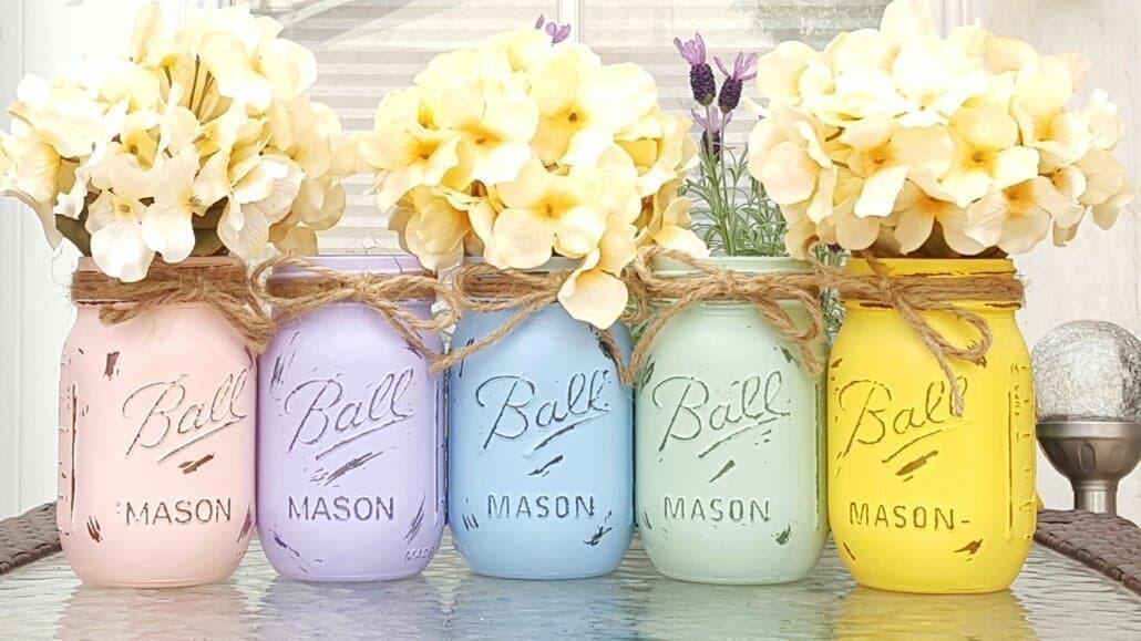 Pastel Easter Eggs Pint Mason Jars