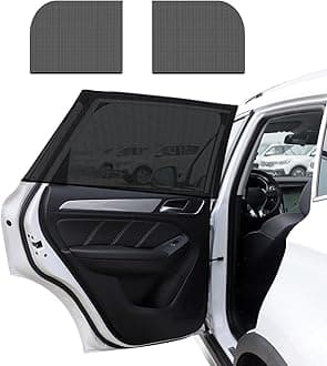 Ohleats 2 PCS Car Window Shades, Auto Front Rear Side Window Sun Shades for Block Heat & UV Protection, Breathable Mesh Baby Window Screen Covers, Universal Car Accessories (SUV Back)