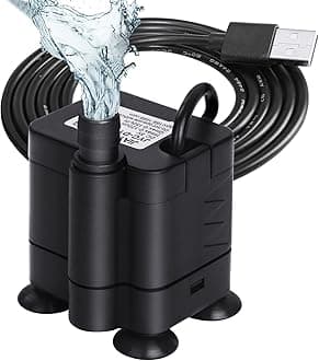 flintronic Submersible Water Pump, Upgrade Bottom Suction Pump, 150L/H USB Water Pump for Aquarium, Fish Tank, Statuary and Hydroponics DC 5V 1-3W(0.4-1.5m)