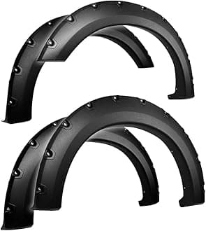 Tyger Auto Fender Flare Compatible with 2004-2008 Ford F-150 (Exclude Heritage); 2006-2008 Lincoln Mark LT Fleetside, Rough Textured Black Bolt-Riveted Style 4pc | TG-FF8F4017