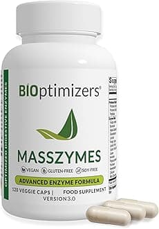 MassZymes | Digestive Enzyme Supplement for Better Absorption | Stomach Bloating Relief, Constipation, and Gas for Men & Women | Contains Lipase, Amylase & Bromelain | 250 Capsules