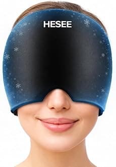 Migraine Relief Cap, Headache Relief Hat for Migraine Cap, Hot and Cold Therapy, Headache Eyes Mask for Stress Relief, Ice Pack Head Wrap for Sinus, Puffy Eyes, Tension,Black