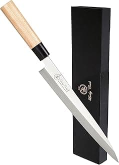 10” Sashimi Sushi Knife – Ultra Sharp Traditional Japanese Sushi Knife for Sashimi, Fish Filleting & Precision Slicing – Premium Stainless Steel Blade, Pakkawood Handle & Gift Box