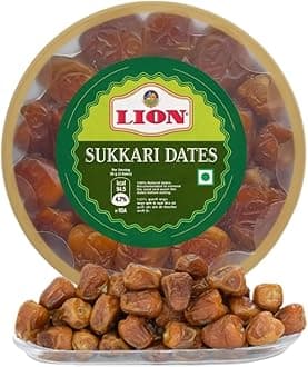 Lion Dates Premium Sukkari Dates, 1kg - Sweet, Soft, Moist, 100% Natural, No Added Sugar, High Fiber, Nutrient-Rich, Snack, Energy Boost, Fresh Quality (1000g)