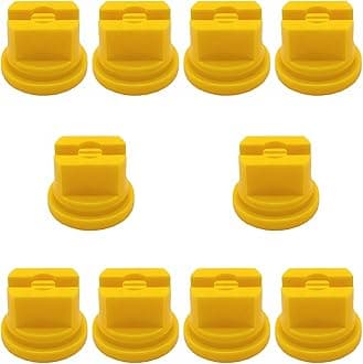 10Pcs Flat Fan Spray Tip, 0.2mm Pore,110 Degree Plastic Nozzle Agricultural Sprayer Nozzle for Industrial Agricultural Equipment Spraying Machine (Yellow,0.2mm)