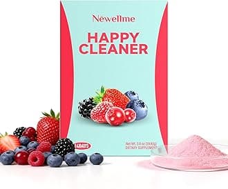 NEWELLME Happy Cleaner Superfood Powder | Digestive & Gut Health, Prebiotics & Probiotics for Women & Men, Support for Bloating & Regularity, Vegan Sugar-Free, Berry Flavor, 14 Sachets