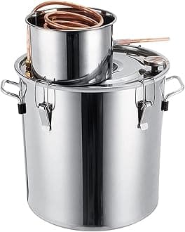 ANZAGA Stainless Steel Steam Distillation Kit, Essential Oil Distiller, Making Essential Oil and Hydrosol,12 l/3 gal