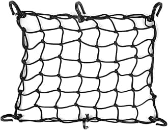 15"x15" Motorcycle Cargo Net Stretches to 30"x30" with 6 Hooks 2''x2'' Mesh for Motorcycle Motorbike Bikes