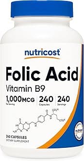 Nutricost Folic Acid (Vitamin B9) 1000 mcg, 240 Capsules