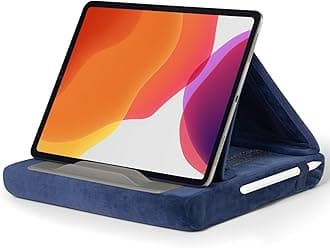 JSAUX Tablet Pillow Stand [Large], Tablet Stand Holder Dock for Lap, Bed and Desk Compatible with iPad Pro Air Mini, Kindle, Tablets, Phones, E-Reader, Books and More 4-12.9'' Devices - Navy Blue