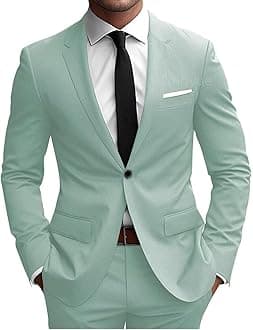 Wangyue 2 Piece Suit Men Slim Fit Suits for Mens One Button Men Suit Slim Fit Wedding Groomsmen Prom Homecoming Suits