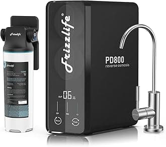 Frizzlife 800GPD Reverse Osmosis Water Filter, NSF/ASNI 58&53&42&372 Standard, Alkaline Mineral pH+ Tankless Reverse Osmosis System, 9-Stage Under Sink Filtration RO, 2:1 Pure to Drain, PD800-TAM4