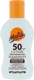 Malibu Sun SPF 50 Lotion, Very High Protection Sun Cream, Water Resistant, Vitamin E and Aloe Vera Extract, 100ml