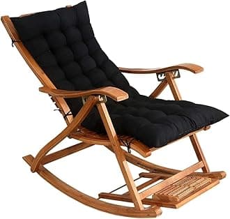 Lounger Cushion Pad, Garden Patio Thick Large Rocking Chair Cushion, Recliner Relax Chair Pad, for Rattan Recliner Indoor Outdoor,black,40 * 108cm