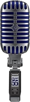 Super 55 Deluxe Vocal Microphone - Vintage Supercardioid Dynamic Unidyne Mic, Iconic Look, Classic Sound - Rugged Die-Cast Casing, includes 5/8" to 3/8" Thread Adapter and Zippered, Padded Pouch