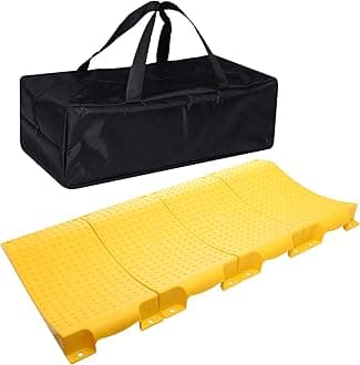 Homeon Wheels Tire Saver Ramps Anti-Slip Pads Design, Car Tire Wheel Ramps for Flat Spot and Flat Tire Prevention, Tire Savers for Storage, Carrying Bag, Easy to Store 4 Pack (WH-400) Yellow