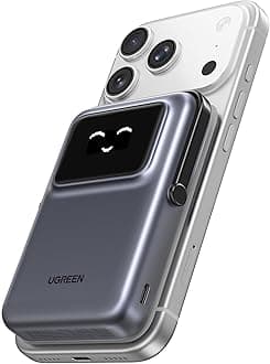 Uno Magnetic Power Bank,10000mAh Magsafe Mobile Phone Portable Charger, PD20W with Foldable Stand and TFT Display,Wireless Compatible with iPhone17/17 Air/17 Pro/17 Pro Max, Xiaomi/Samsung ect